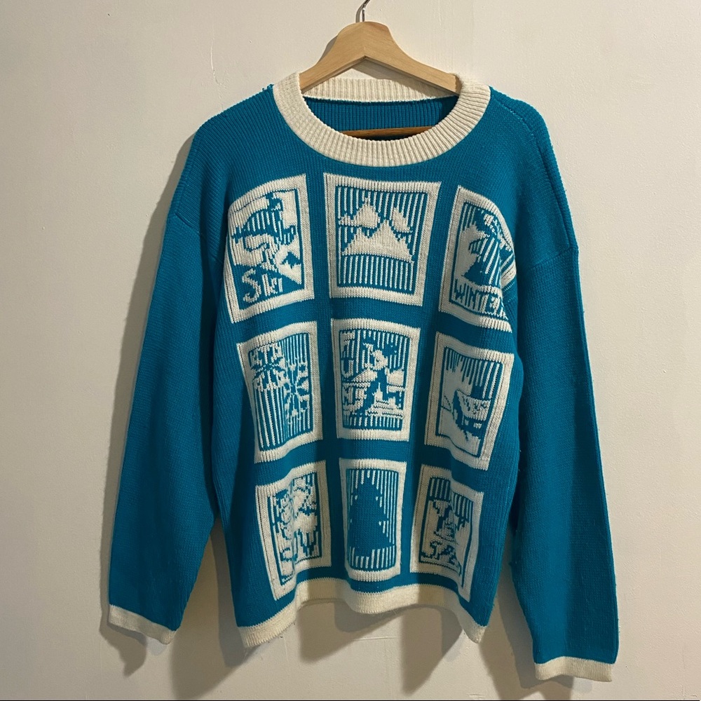 Vintage Knit Blue Crewneck